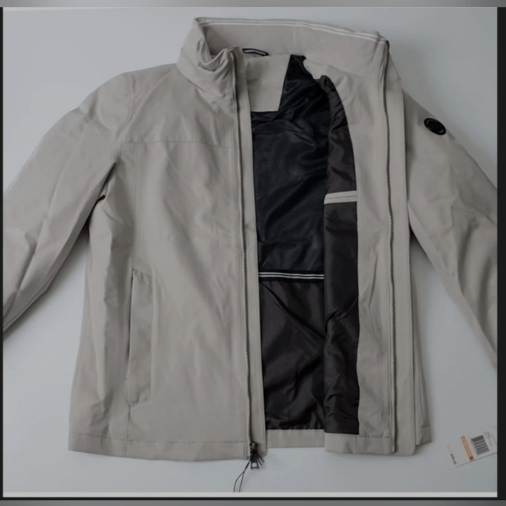 Nautica Men's Sz Medium Waterproof Hooded Jacket with Retractable Hoodie